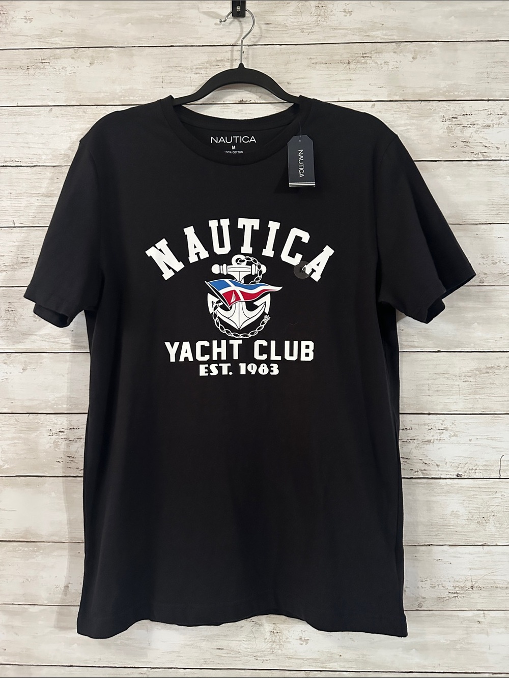 Nautica Men's Yacht Club Graphic T-Shirt Black NWT size Medium